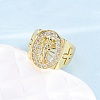 Brass Micro Pave Clear Cubic Zirconia Rings for Women RJEW-U047-30G-1