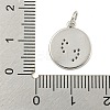 Round Rack Plating Brass Micro Pave Clear Cubic Zirconia Pendants KK-U021-01P-3