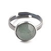 Half Round Natural Green Aventurine Finger Rings RJEW-M062-01P-40-2