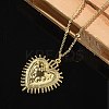 Brass Heart Pendant Necklaces for Women LS-NJEW-U020-02G-1