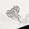Brass Adjustable Open Cuff Rings for Women RJEW-R032-02P-2