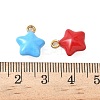 304 Stainless Steel Enamel Star Charms STAS-I346-51G-3