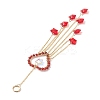 Natural Gemstone Heart Pendant Decorations HJEW-JM01139-3