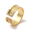 Brass Micro Pave Cubic Zirconia Adjustable Rings RJEW-K259-01D-G-1