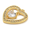 Rack Plating Brass Micro Pave Cubic Zirconia Pendants KK-Z063-21G-2