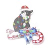 Christmas Cat Shape Acrylic Pendant Decoration HJEW-E007-01G-06-4