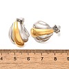 304 Stainless Steel Two Tone Stud Earrings EJEW-F355-04GP-02-3