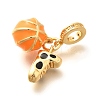 Brass Enamel Sport European Dangle Charms KK-U048-03G-03-2