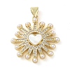Brass Micro Pave Clear Cubic Zirconia Pendants KK-Q813-12B-G-1