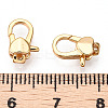 Brass Heart Lobster Claw Clasps KK-N254-10G-3