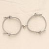 Alloy Heart-shaped Magnetic Braided Rope Bracelets for Couple Girlfriends WG59636-07-1