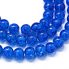 Baking Paint Transparent Crackle Glass Round Bead Strands DGLA-Q018-4mm-69-1