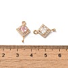 Brass Micro Pave Clear Cubic Zirconia Rhombus Links Connector Charms KK-C062-004G-3
