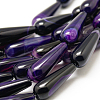 Dyed Teardrop Natural Agate Beads Strands X-G-I182-08-2