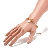 Brass Coin Charm Bracelet with Natural Red Aventurine BJEW-TA00116-04-6