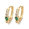Brass Micro Pave Cubic Zirconia Teardrop Hoop Earrings EJEW-S280-05G-4