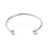 Screw End Ball 304 Stainless Steel Wire Open Cuff Bangle BJEW-F435-02P-3
