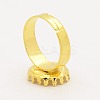 Brass Adjustable Finger Ring Setting Components KK-M015-03G-2