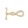 Brass Micro Pave Clear Cubic Zirconia Toggle Clasps CU-CBAC675-05G-1