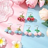 Acrylic Glass Cherry Dangle Earrings EJEW-MZ00510-1