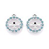 Rack Plating Alloy Rhinestone Pendants PALLOY-T091-22C-G-1-1