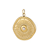 304 Stainless Steel Micro Pave Cubic Zirconia Pendants STAS-OY008-65G-1
