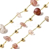 Handmade Natural Strawberry Quartze Chip Beaded Chains CHC-F020-09G-13-1