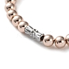 Electroplated Non-magnetic Hematite Round & Chip Beaded Stretch Bracelets for Men Women BJEW-G728-03-4