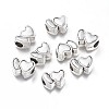 Heart Alloy European Large Hole Beads PALLOY-O065-28AS-1