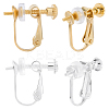 16Pcs 2 Colors Brass Clip-on Earring Findings KK-BBC0022-29-1