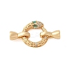 Brass Micro Pave Cubic Zirconia Fold Over Clasps KK-L289-004G-1