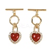 Natural Carnelian Toggle Clasps KK-P283-39G-1