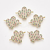 Brass Micro Pave Cubic Zirconia Links ZIRC-T008-01G-1