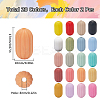 40Pcs 20 Colors Oval Silicone Focal Beads SIL-SC0002-33-2