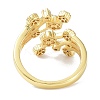 Flower Cuff Rings for Women Girl Gift ZIRC-C021-01G-2