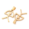 201 Stainless Steel Pendants STAS-V014-01B-G-2