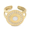 Ion Plating(IP) 304 Stainless Steel Enamel Flat Round Cuff Finger Rings RJEW-L107-043G-01-2