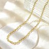 Brass Textured Cable Chain Necklaces NJEW-A042-12G-02-1