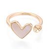 Heart Brass Shell Cuff Ring Settings LS-KK-T076-74G-2