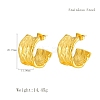 French Retro 304 Stainless Steel C-shaped Stud Earrings LS-VD7473-6