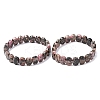 Natural Rhodonite Faceted Beaded Stretch Bracelets for Women BJEW-K251-07H-4