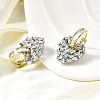 Brass Clear Cubic Zirconia Heart Hoop Earrings EJEW-L261-028GP-3