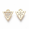 Brass Micro Pave Clear Cubic Zirconia Charms KK-R134-008-NF-2