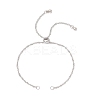 2Pcs 2 Colors 304 Stainless Steel Singapore Chain Bracelet Slider Making AJEW-JB01344-2