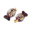 Handmade Dichroic Foil Lampwork Pendants X1-DICH-G001-01G-10-2