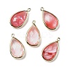 Synthetic Dyed Cherry Quartz Glass Glass Faceted Pendants G-M431-17G-03-1
