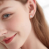 2 Pairs 925 Sterling Silver Micro Pave Clear Cubic Zirconia Flower Cartilage Earrings EJEW-BBC0001-57P-6
