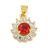 Flower Rack Plating Brass Micro Pave Cubic Zirconia Pendants KK-G513-92G-2