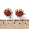 Brass Micro Pave Cubic Zirconia Stud Earrings Findings KK-R215-08G-01-3