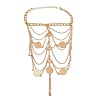 Bohemian Multi-layer Chain Alloy Coin Tassel Toe Ring Anklets for Women AJEW-B107-01KCG-3